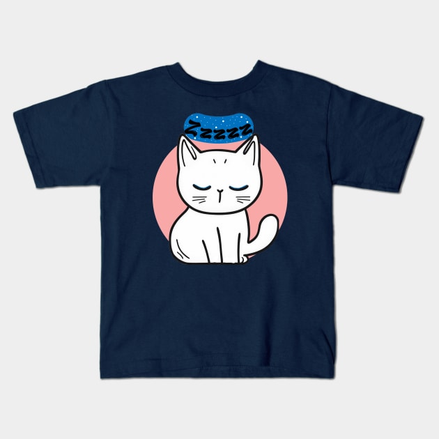 Snooze Kitty Kids T-Shirt by QUOT-s